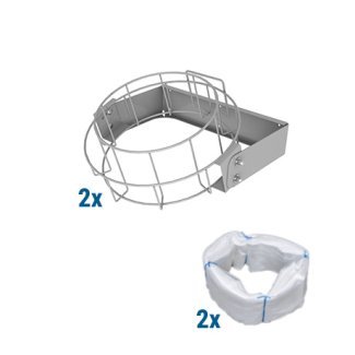 Circular wall-mounted bag holder and bags